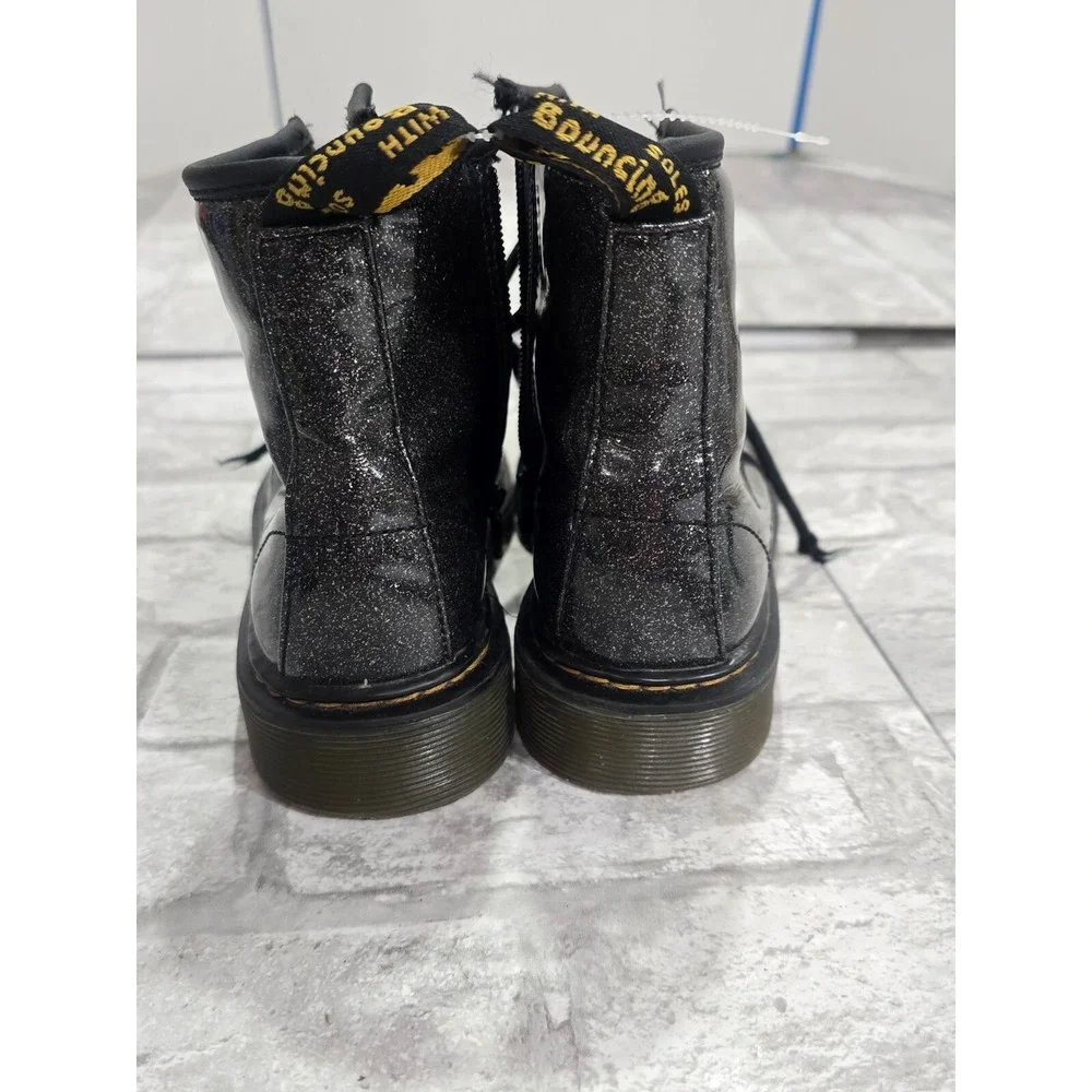 Dr Martens Size 3 Youth Girls 1460 Cosmic Glitter Black‎ Leather Boots